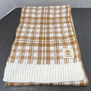 NWT TIMBERLAND SCARF, Buffalo Plaid, Tan & Cream
